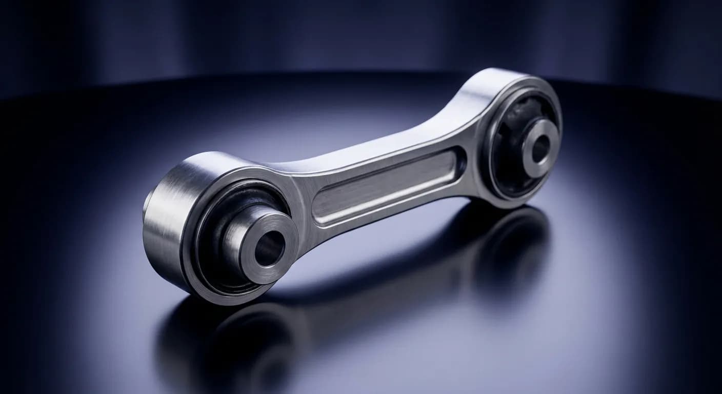 Miniature d'une biellette de reprise de couple automobile neuve, isolée et mise en valeur.