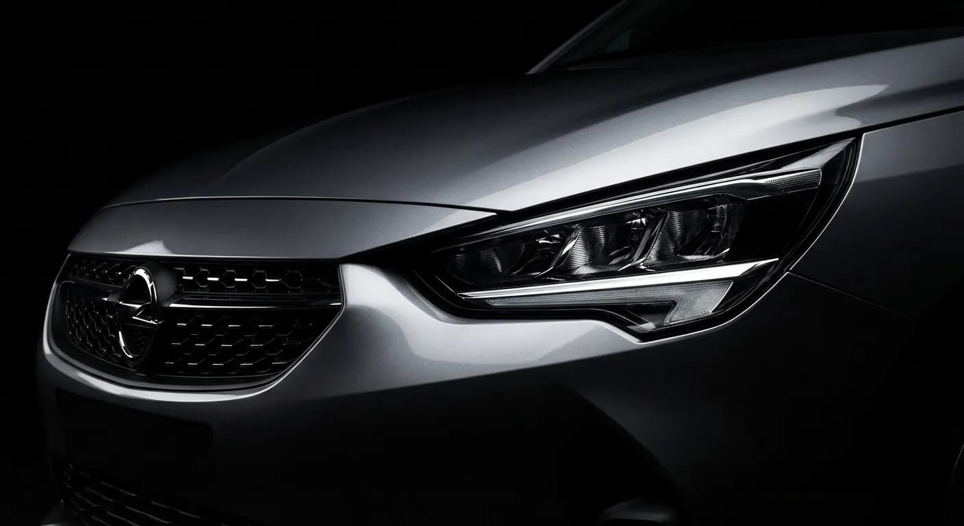 Phare LED et calandre de la nouvelle Opel Corsa, design moderne.