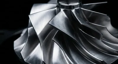 Gros plan du badge TFSI ou d'un composant moteur, haute précision, fort contraste.