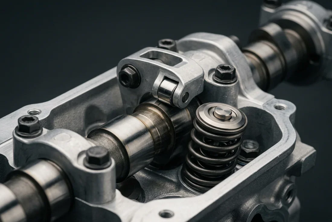 Une Peugeot 207 roulant sur une route côtière au coucher du soleil