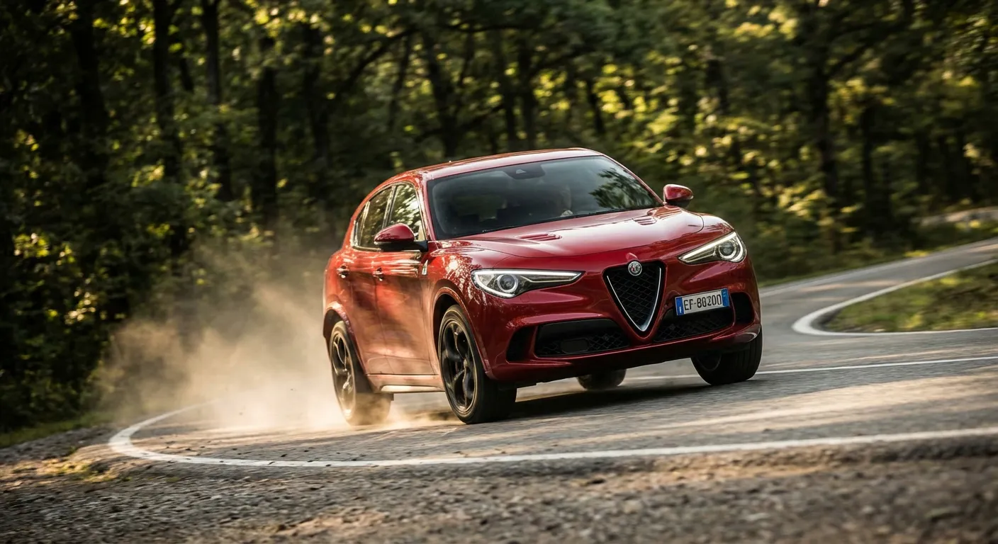 L'Alfa Romeo Stelvio démontrant son agilité exceptionnelle en virage