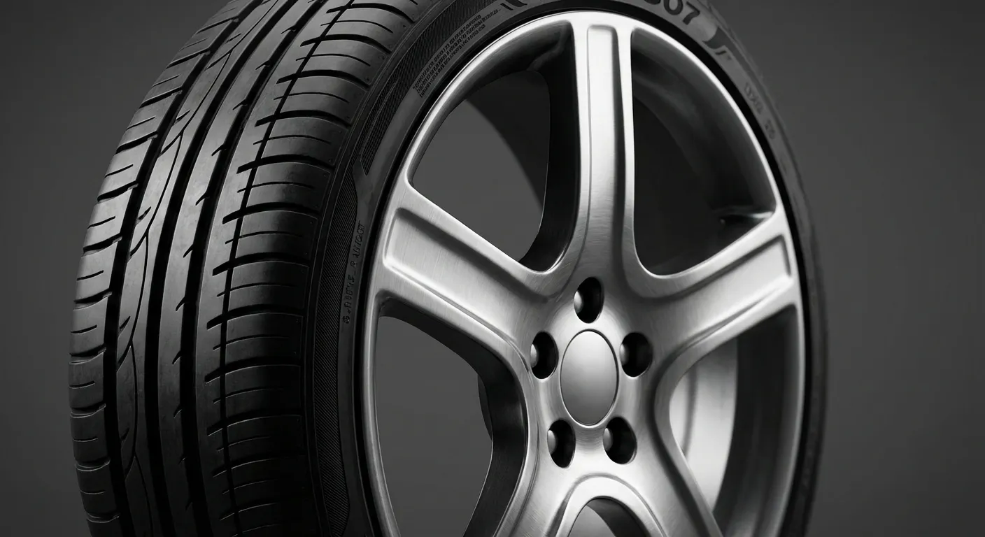 Gros plan emblématique sur une jante et un pneu de Peugeot 307 SW, symbolisant la taille et la robustesse.