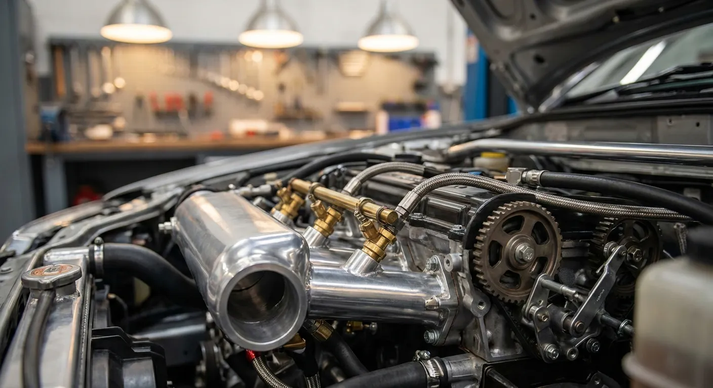 Vue détaillée du compartiment moteur 1.6 SR de la Golf 4