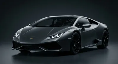 Gros plan emblématique de l'avant d'une Lamborghini Huracán LP 610-4, mettant en valeur ses lignes agressives et ses phares LED.