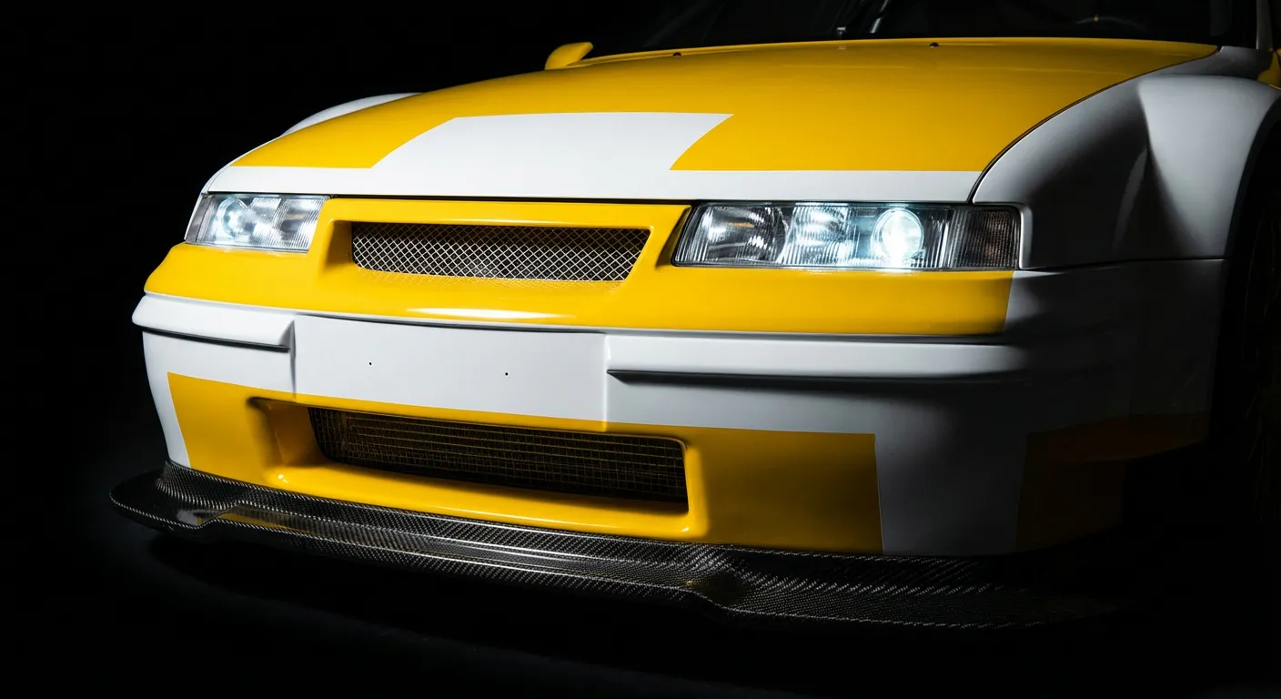 Gros plan sur la face avant de l'Opel Calibra DTM