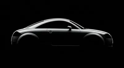 Silhouette argentée de l'Audi TT Mk1 sur fond noir