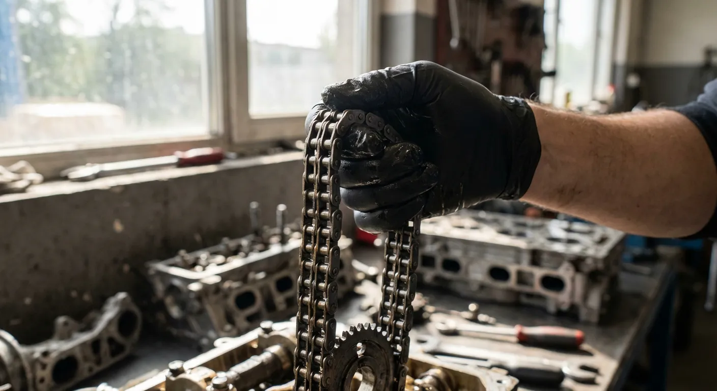 Points de vigilance et maintenance du 1.6 dCi Inspection technique de la distribution d'un moteur diesel par un mécanicien professionnel.