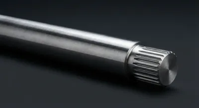 Gros plan minimaliste d'une barre de torsion de voiture sur fond sombre