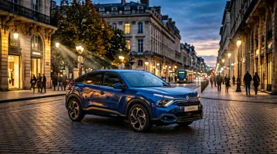 Gros plan minimaliste sur le sélecteur de vitesse d'une Citroën C4