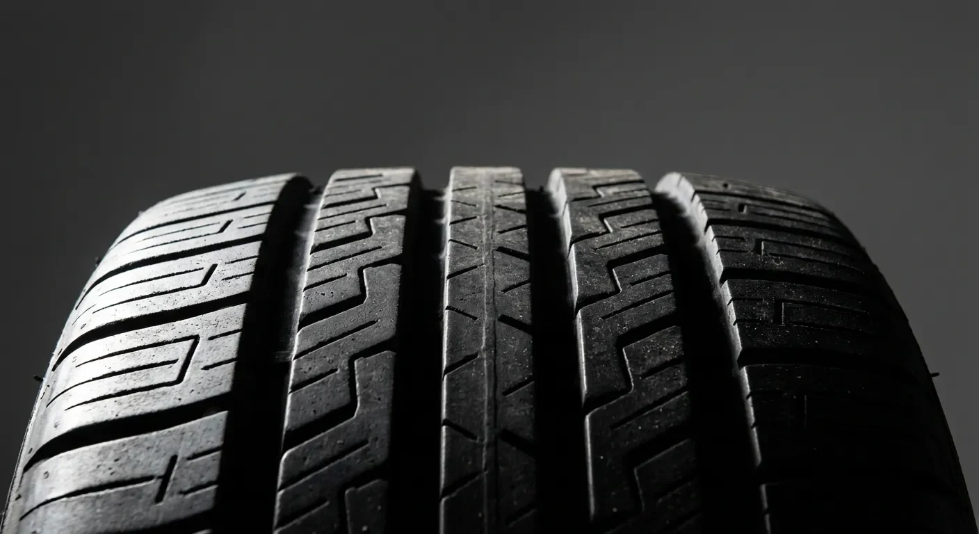 Gros plan macro sur la gomme et les rainures d'un pneu Point S
