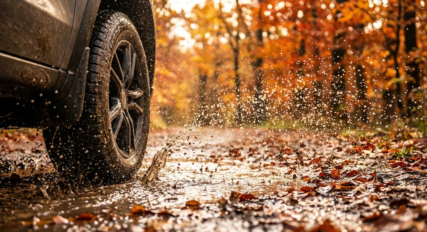Pneu Point S Summerstar en action sous la pluie en forêt