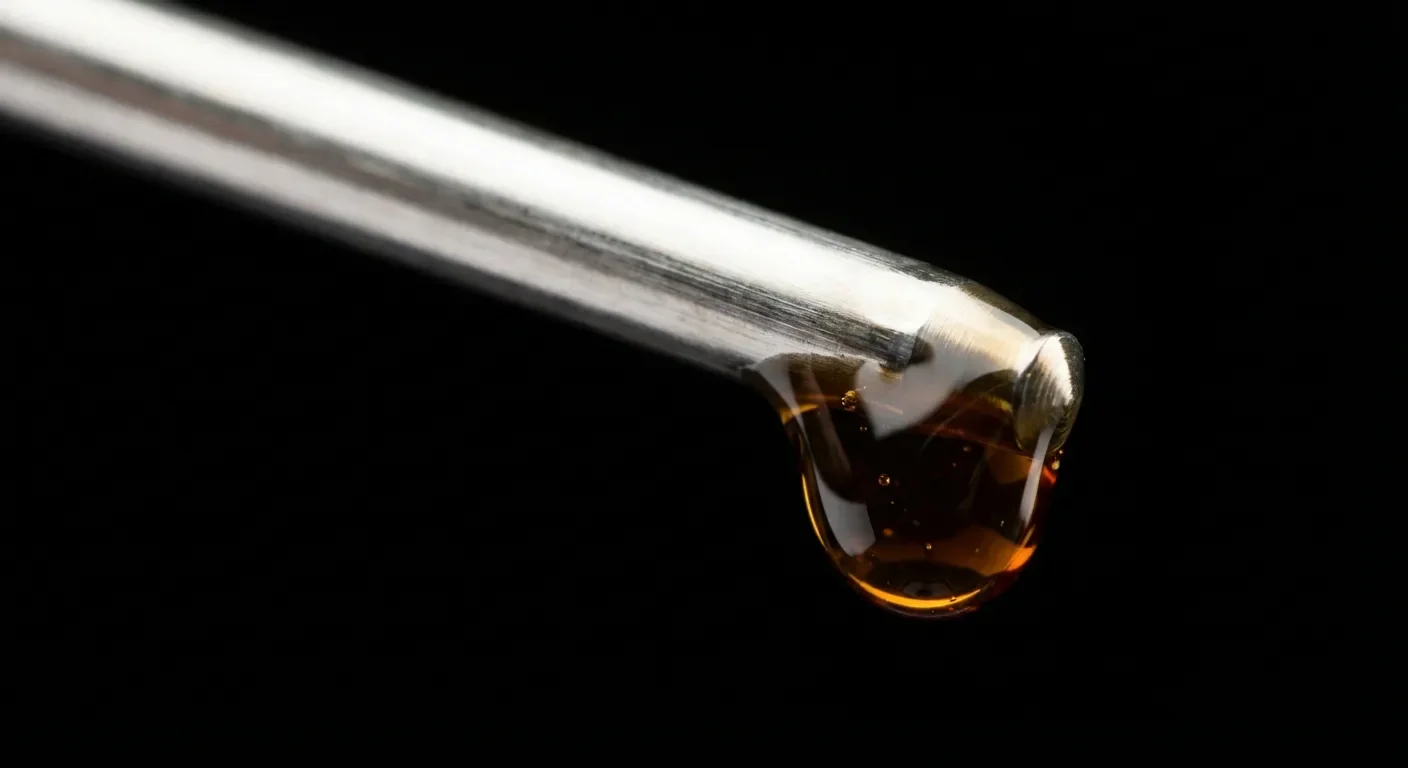 Goutte d'huile sur une jauge de niveau de moteur