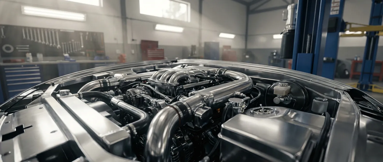 Image d'en-tête montrant un moteur automobile moderne et sophistiqué, symbolisant l'ingénierie de précision et le rôle crucial de la vanne EGR dans les systèmes d'émissions.