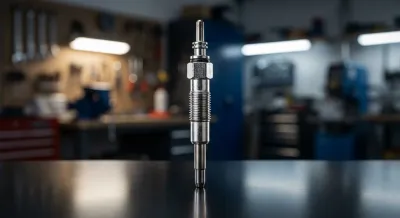 Gros plan d'une bougie de préchauffage sur fond sombre