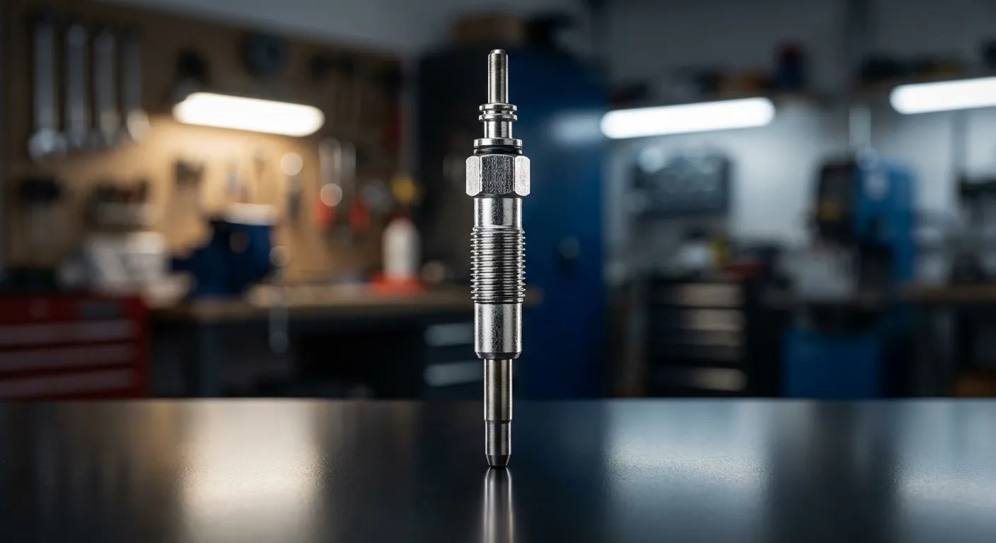 Gros plan d'une bougie de préchauffage sur fond sombre