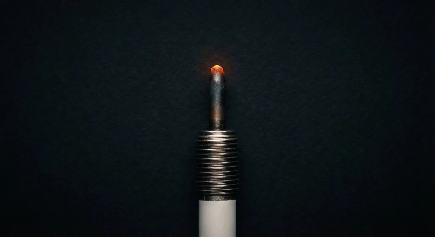 Bougie de préchauffage moteur diesel en gros plan sur fond sombre