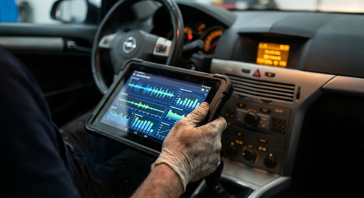 Analyse technique du code P2408 Technicien utilisant un outil de diagnostic pour analyser le défaut P2408