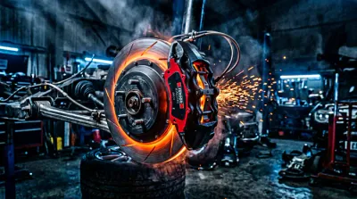 Plaquette de frein Ferodo isolée sur un support métallique