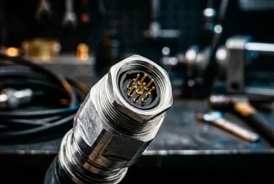 Gros plan macro sur le connecteur d'un capteur de pression de turbocompresseur