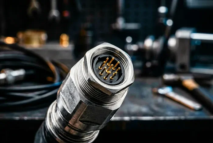 Gros plan macro sur le connecteur d'un capteur de pression de turbocompresseur