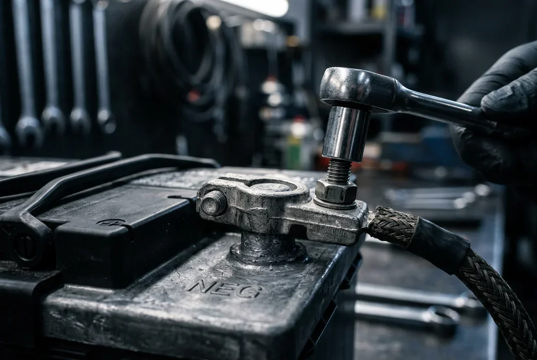 Vue cinématographique d'une Peugeot 308 moderne dans un garage architectural premium