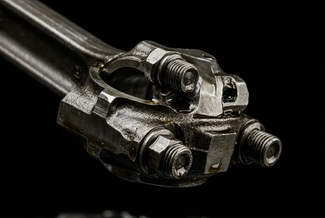 Une voiture de luxe isolée sur une autoroute sous un ciel d'orage symbolisant une panne mécanique