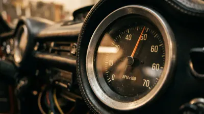 Gros plan sur un voyant lumineux de tableau de bord automobile