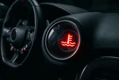 Gros plan sur un voyant lumineux sur le tableau de bord d'une voiture