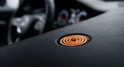 Icône orange du voyant de préchauffage en gros plan